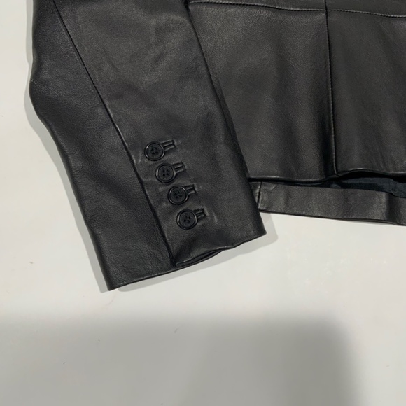 Lauren Ralph Lauren Sz XL Black leather Blazer Jacket - Picture 5 of 10